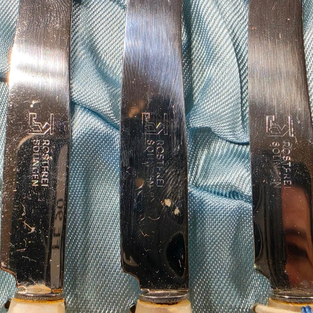 Riball Mother‎ of Pearl Rostfrei Solingen Vintage Fruit Knives Set of 6